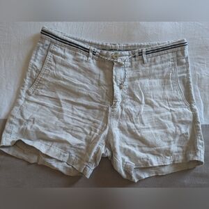Zara Man Cream Linen Shorts